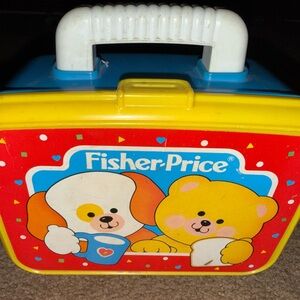 Vintage Fisher-Price Red and Yellow Toy Box